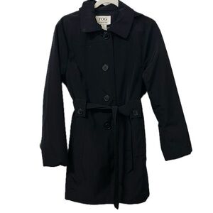 Fog by London Fog Belted Trench Coat in Black